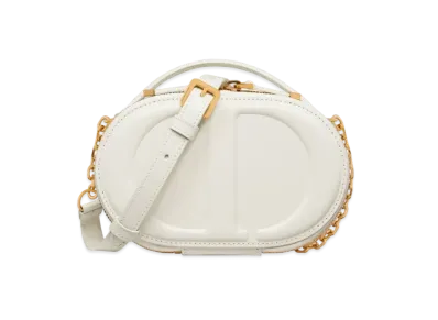 Dior CD Signature Oval Camera Bag Calfskin Embossed "Latte"