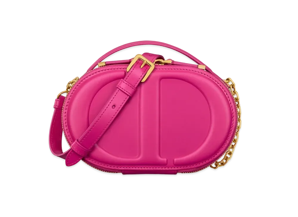 Dior CD Signature Oval Camera Bag Calfskin Embossed CD Signature "Rani Pink"