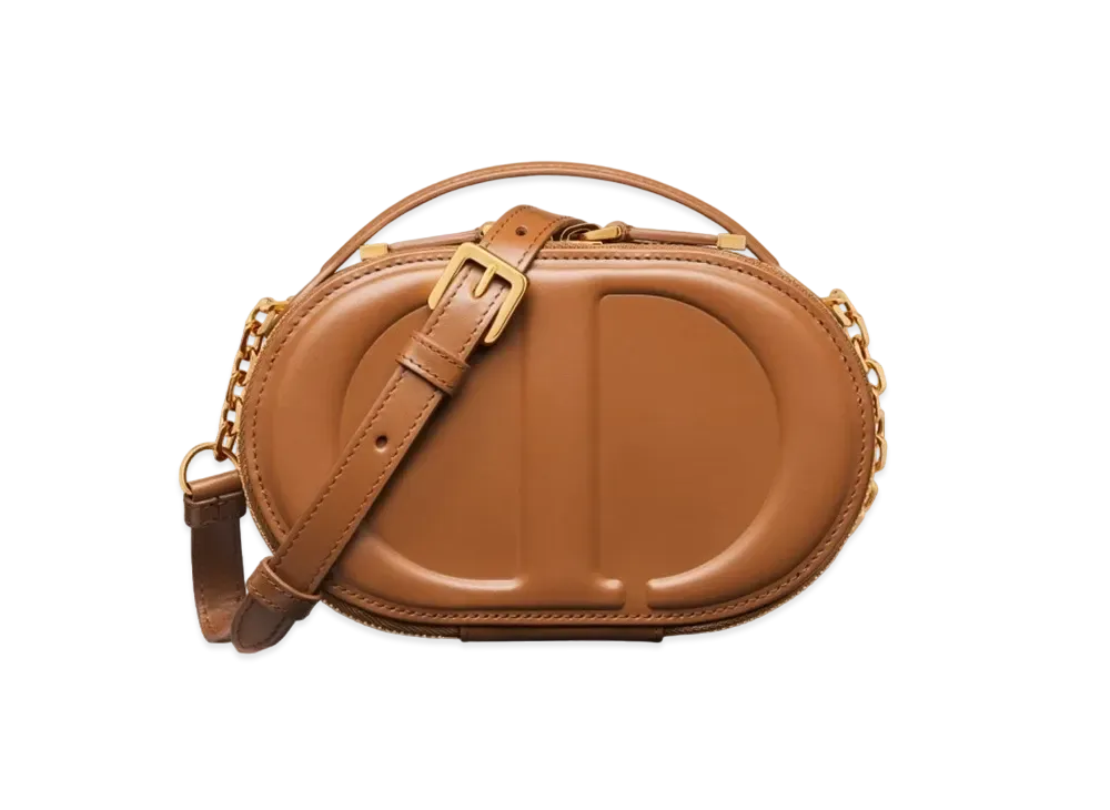 Dior CD Signature Oval Camera Bag Saddle Calfskin Embossed "Golden"