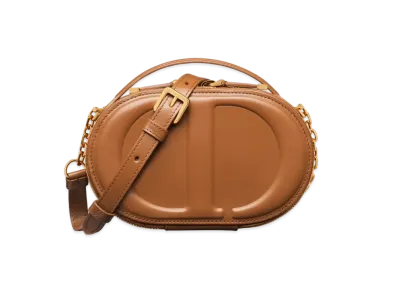 Dior CD Signature Oval Camera Bag Saddle Calfskin Embossed "Golden"