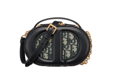 Dior CD Signature Oval Camera Bag Dior Oblique Jacquard "Blue"