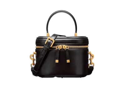 Dior Small CD Signature Vanity Case Black Calfskin Embossed "Black"