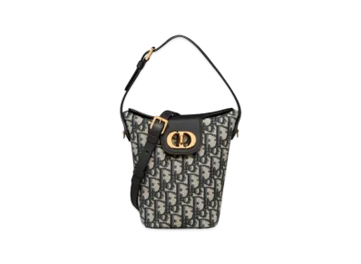 Dior 30 Montaigne Dior Amber Mini Bucket Bag Dior Oblique Jacquard and Calfskin "Blue"
