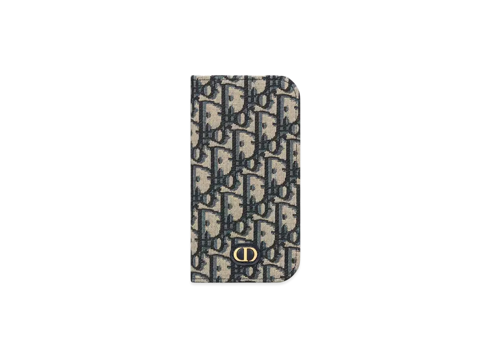 Dior 30 Montaigne iPhone 16 Notebook Type Case Dior Oblique Jacquard "Blue"