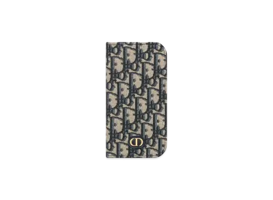 Dior 30 Montaigne iPhone 16 Notebook Type Case Dior Oblique Jacquard "Blue"