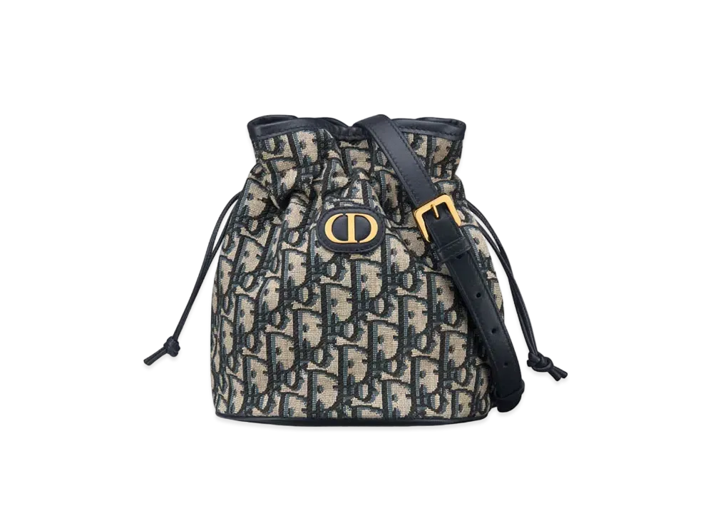 Dior 30 Montaigne Mini Bucket Bag Dior Oblique Jacquard "Blue"