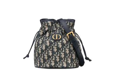 Dior 30 Montaigne Mini Bucket Bag Dior Oblique Jacquard "Blue"