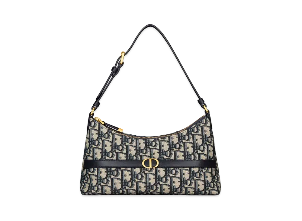 Dior 30 Montaigne Mini Hobo Shoulder Bag Dior Oblique Jacquard "Blue"