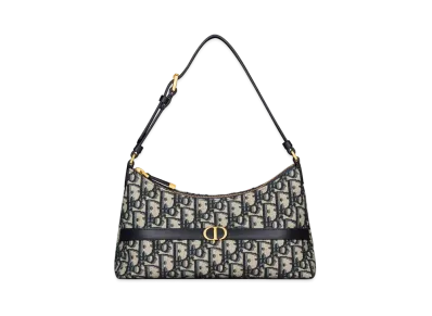 Dior 30 Montaigne Mini Hobo Shoulder Bag Dior Oblique Jacquard "Blue"