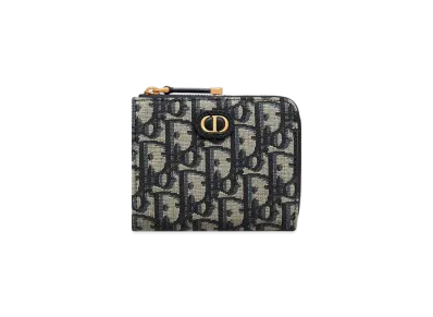 Dior 30 Montaigne Sakura Wallet Dior Oblique Jacquard "Blue"