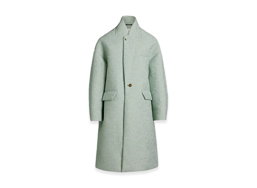 Maison Margiela Women's Cloque Flower Oversized Coat "Sarcelle Blue"