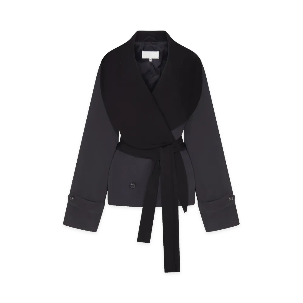 Maison Margiela Women's Short Draped Trench Coat "Black"