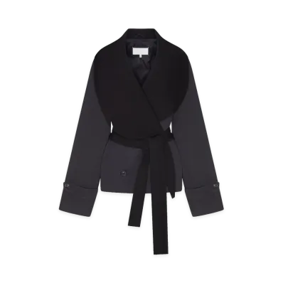 Maison Margiela Women's Short Draped Trench Coat "Black"
