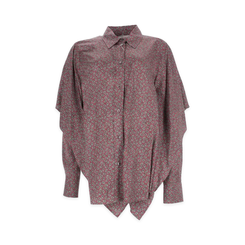 Maison Margiela Women's Camicia Con Maniche A Mantella E Stampa Paisley "Bordeaux"