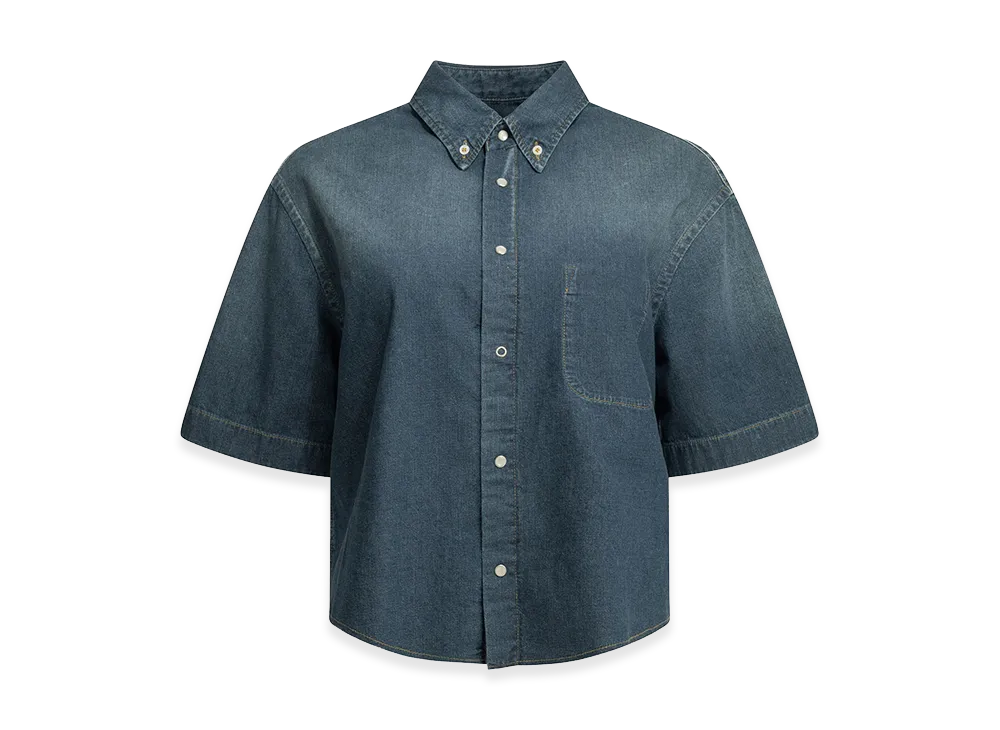 Maison Margiela Women's Casual Denim Short Sleeve Shirt "Blue"
