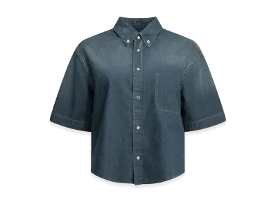 Maison Margiela Women's Casual Denim Short Sleeve Shirt "Blue"