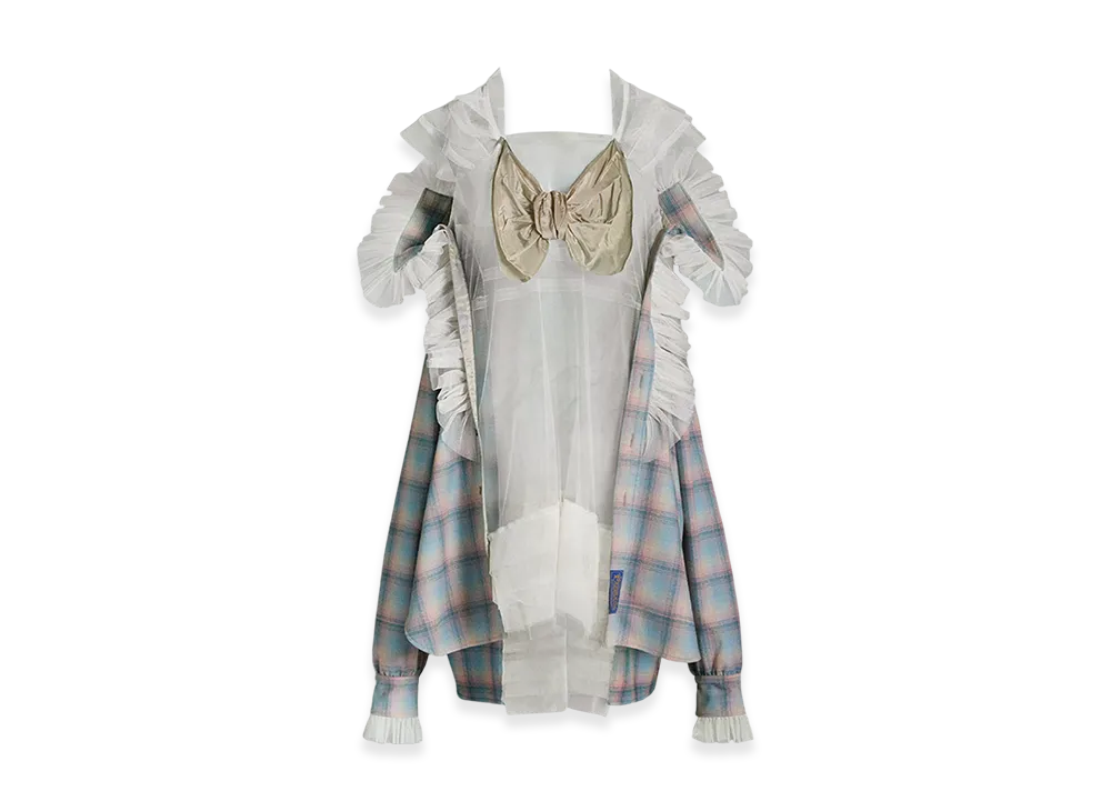 Maison Margiela Women's Pendleton Wool Tulle Shirt "Multicolor"