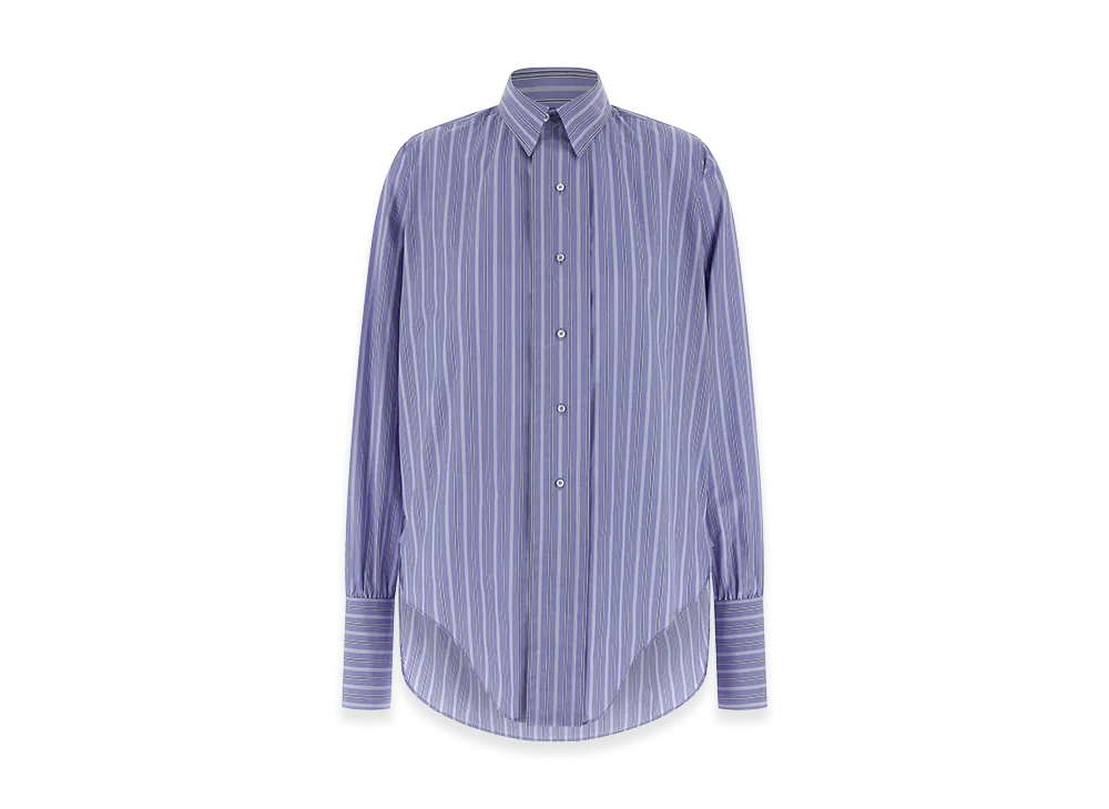 Maison Margiela Women's Striped Cotton Shirt "Light Blue"