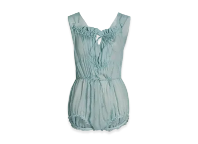 Maison Margiela Women's Sheer Silk Bodysuit "Sarcelle Blue"