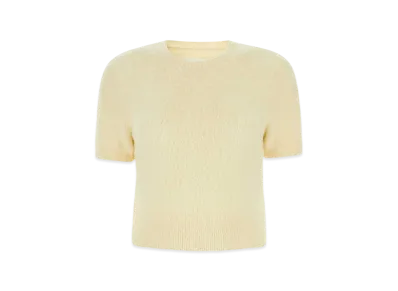 Maison Margiela Women's Short Sleeve Cropped Knit "Lemon"