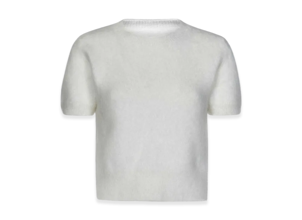 Maison Margiela Women's Short Sleeve Cropped Knit "White"