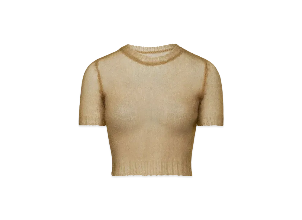 Maison Margiela Women's Translucent Knit Top "Light Brown"