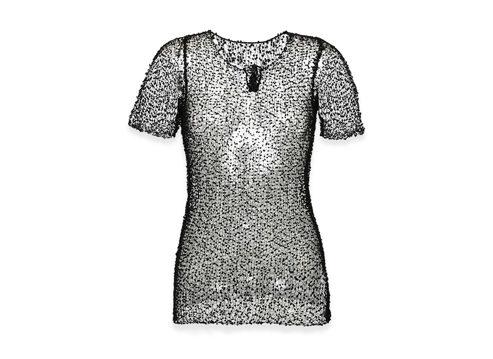 Maison Margiela Women's Embroidery Semi-Sheer Top "Black"