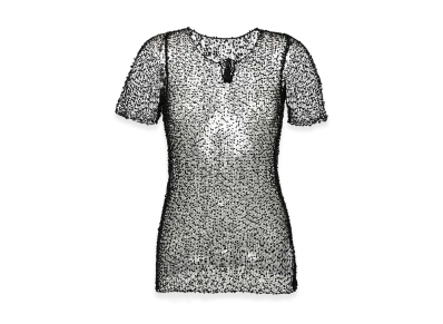 Maison Margiela Women's Embroidery Semi-Sheer Top "Black"