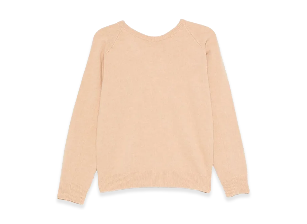Maison Margiela Women's V Back Neckline Wool Jumper "Beige"