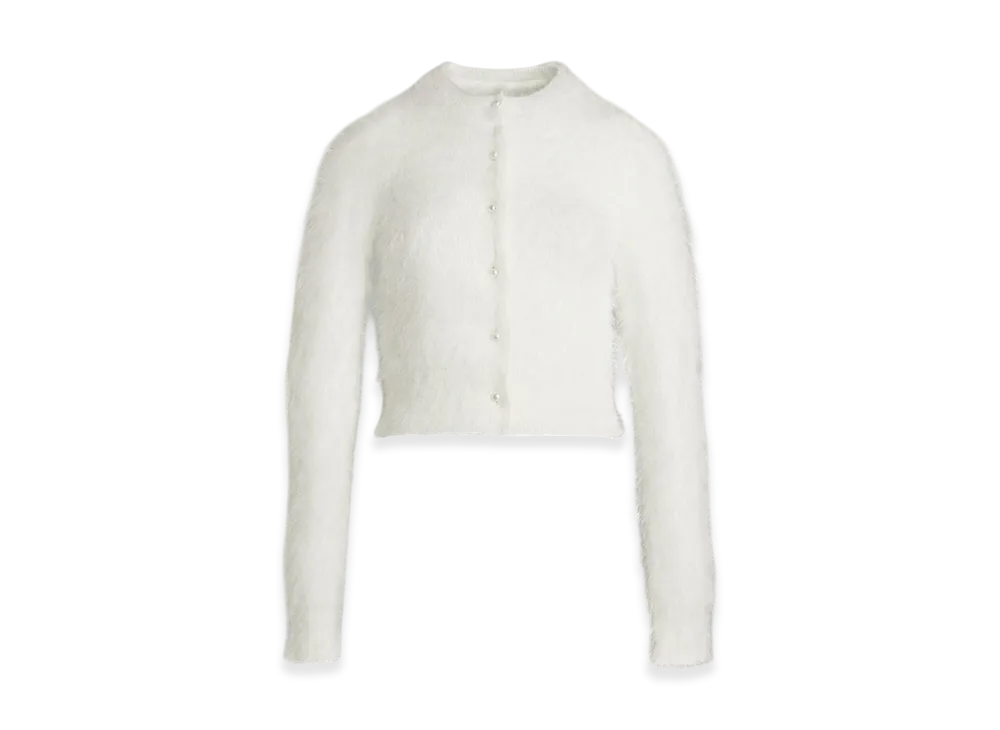 Maison Margiela Women's Cropped Knit Cardigan "Off White"