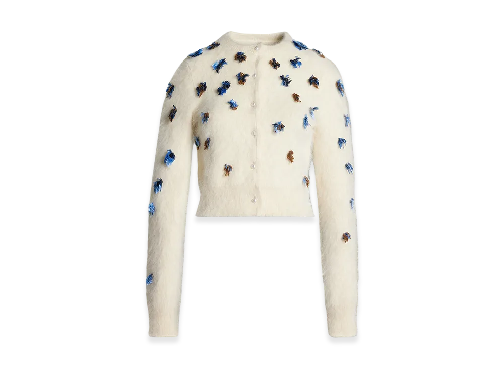 Maison Margiela Women's Flower Knit Cardigan "Lemon"