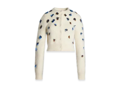 Maison Margiela Women's Flower Knit Cardigan "Lemon"