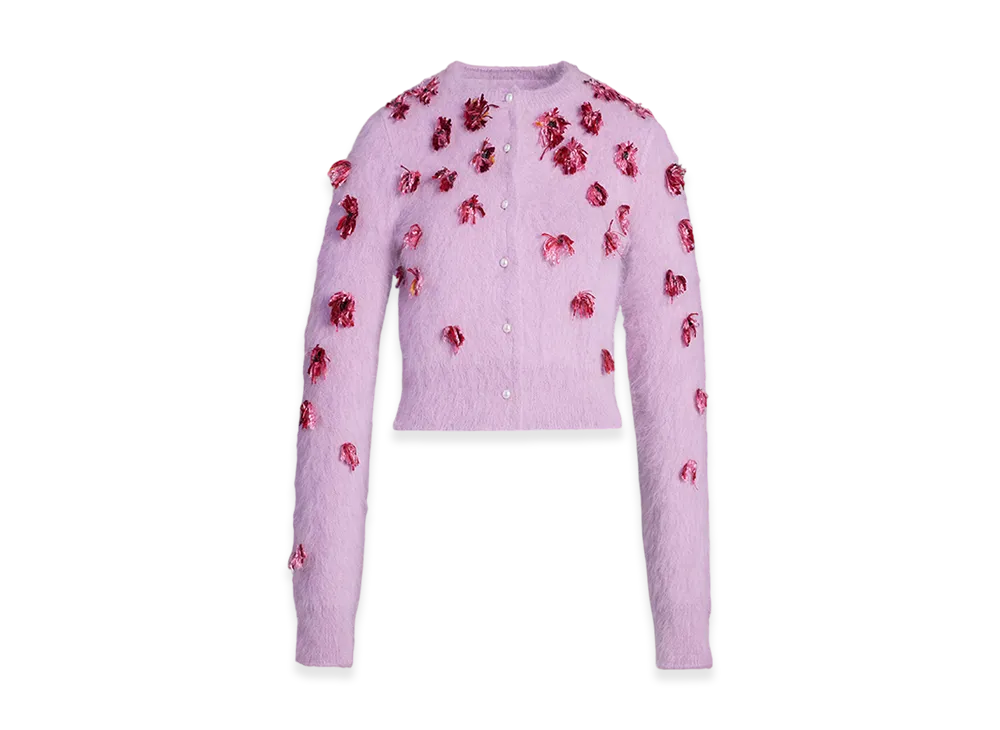 Maison Margiela Women's Flower Knit Cardigan "Acid Lavander"