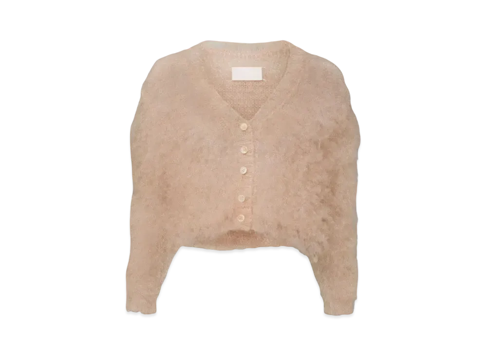 Maison Margiela Women's Translucent Knit Cardigan "Pale Pink"
