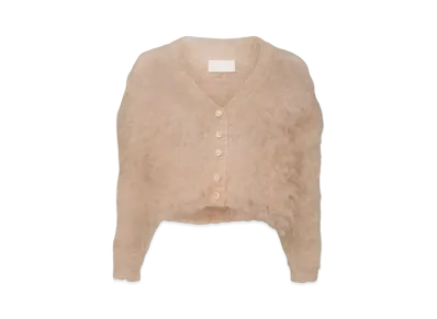 Maison Margiela Women's Translucent Knit Cardigan "Pale Pink"
