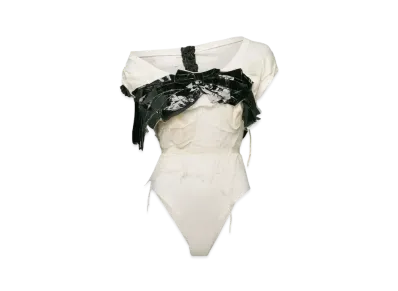 Maison Margiela Women's Bow Bodysuit "White"