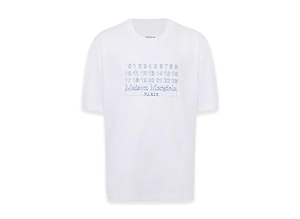 メゾンマルジェラ カレンダーロゴ オーバーサイズ Tシャツ "ホワイト" S30GC0696S22816