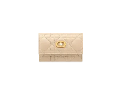Dior Jolie Glycine Wallet Cannage Lambskin "Powder Beige"