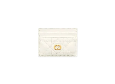 Dior Jolie Freesia Card Holder Cannage Lambskin "Latte White"