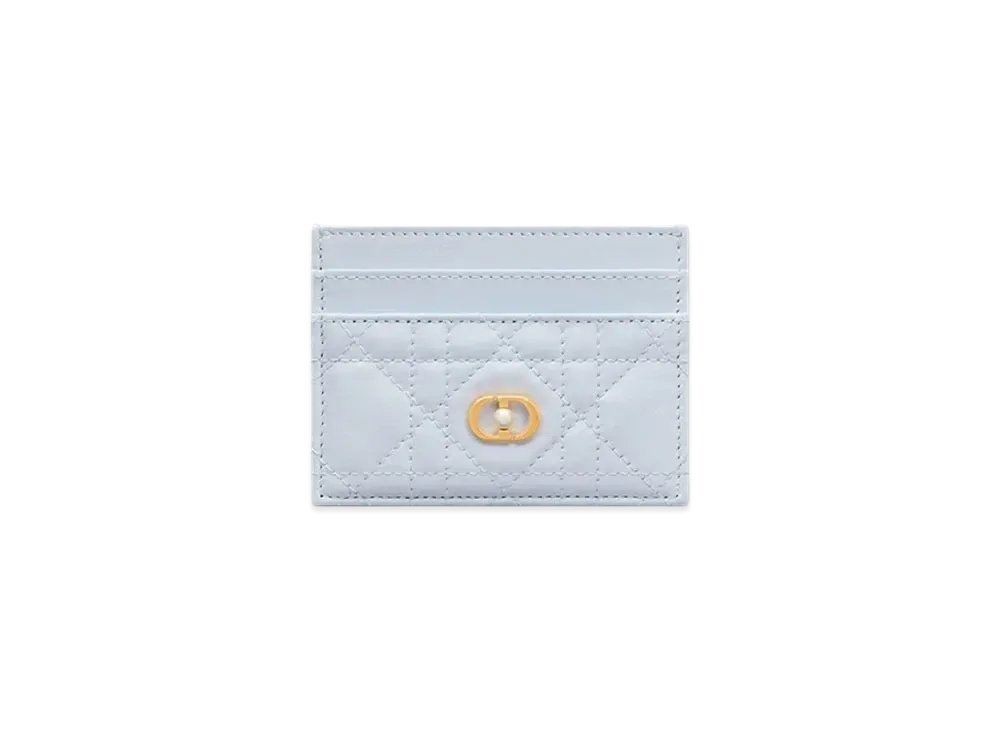 Dior Jolie Freesia Card Holder Cannage Lambskin Japan Exclusive "Shirt Blue"