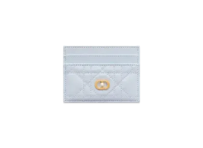 Dior Jolie Freesia Card Holder Cannage Lambskin Japan Exclusive "Shirt Blue"