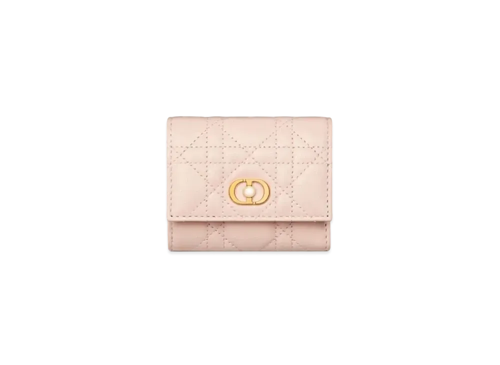 Dior Jolie Hibiscus Wallet Cannage Lambskin "Powder Pink"