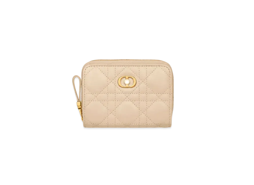 Dior Jolie Scarlet Wallet Cannage Lambskin "Powder Beige"