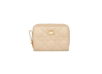 Dior Jolie Scarlet Wallet Cannage Lambskin "Powder Beige"