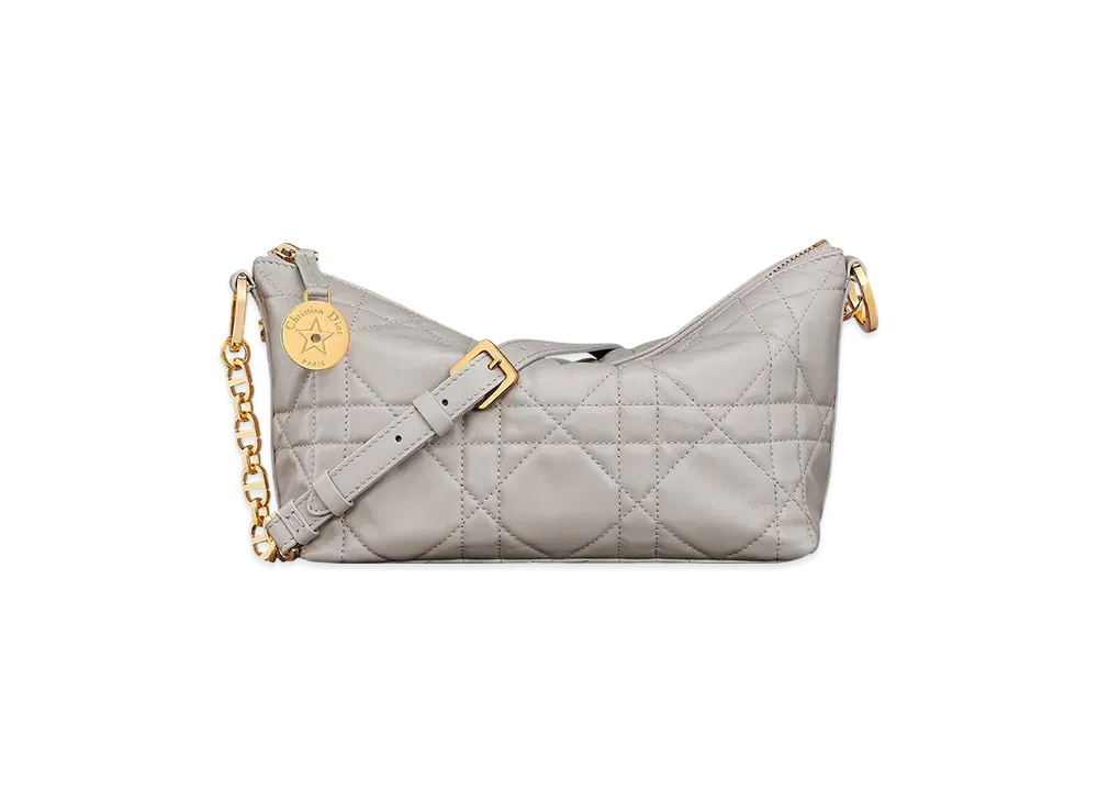 Dior Diorstar Hobo Bag with Chain Macrocannage Lambskin "Black"