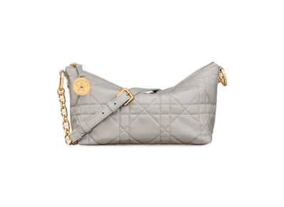 Dior Diorstar Hobo Bag with Chain Macrocannage Lambskin "Black"