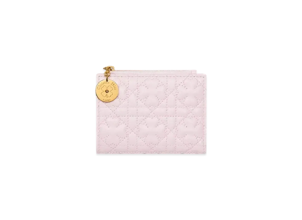 Dior Diorstar Dahlia Wallet Clover Cannage Lambskin Japan Exclusive "Pale Pink"
