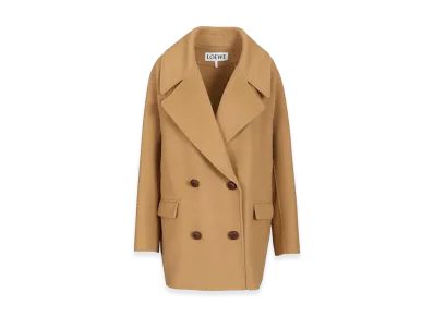 LOEWE Women's Short Wool Coat "Beige"
