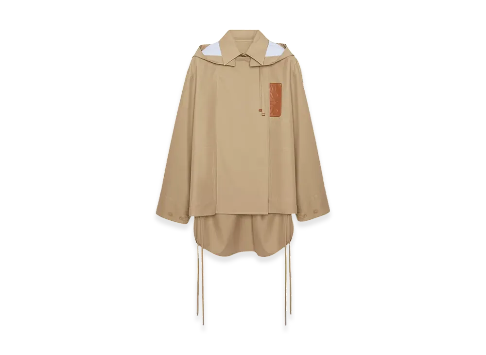 LOEWE Women's Hooded Parka in Cotton Sweet "Sweet Caramel"