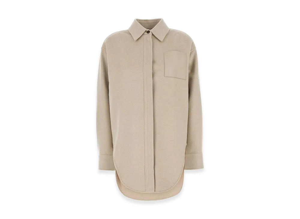 LOEWE Women's Sand Flannel Shirt "Light Beige"